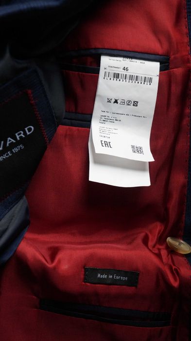 Garnitur Dwurzędowy Nowy Lavard Roz. 46 Kol. Granat Krata Fit