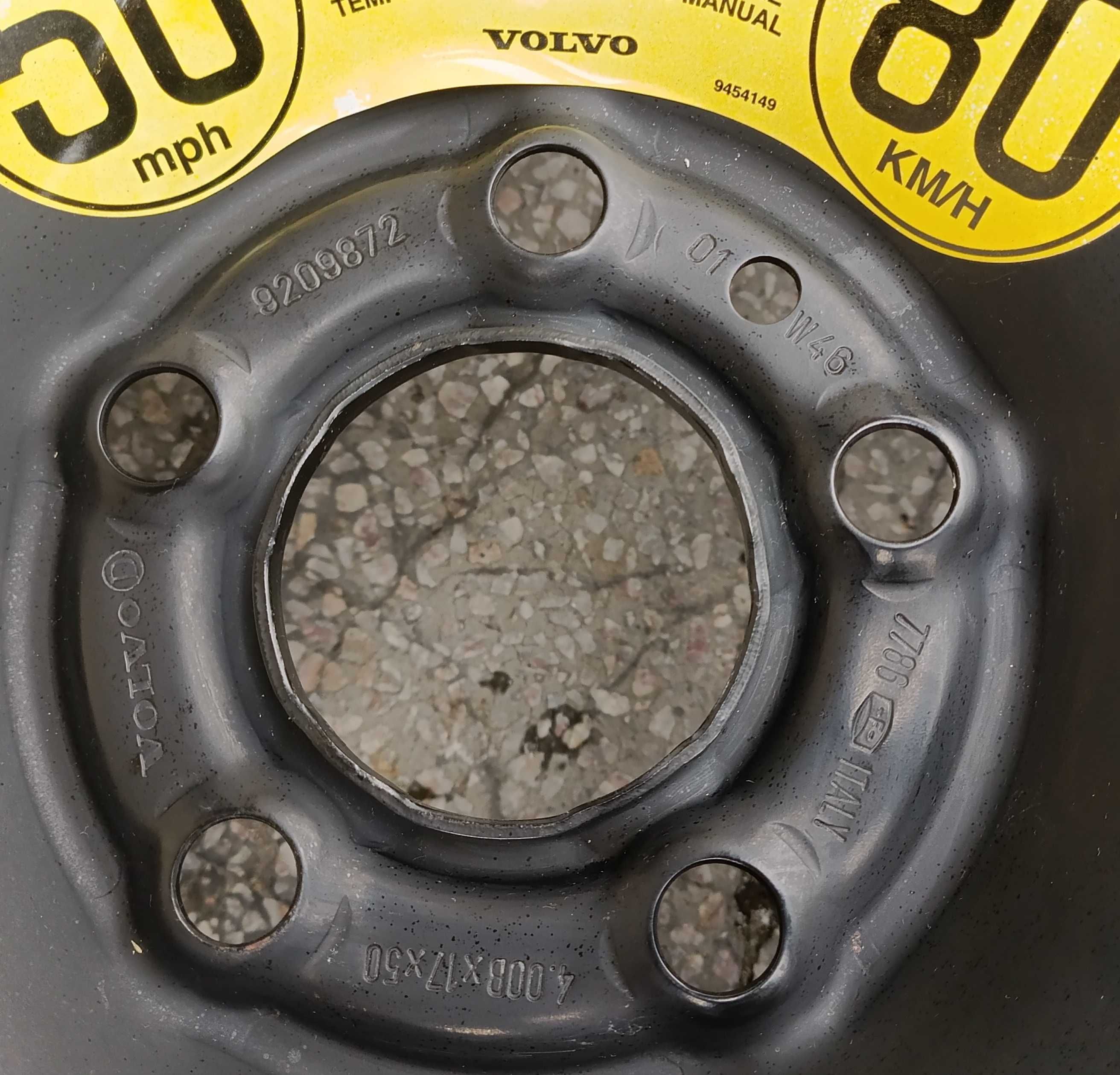 Volvo Koło Zapasowe Dojazdowe 17" 5x108 125/80 R17 Oryginał