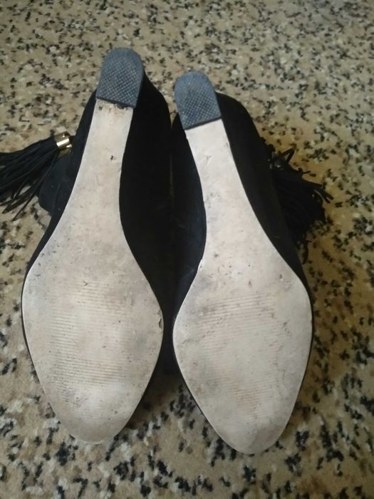 Ботильйони велюрові на танкетці (черевики на півчобітки) р.39