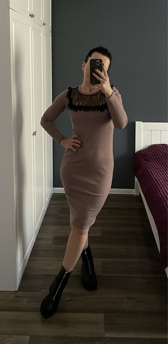 Платье в рубчик S-M