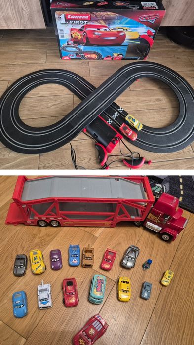 Tor Carrera Zygzak i transporter Maniek ( Mack) plus małe autka