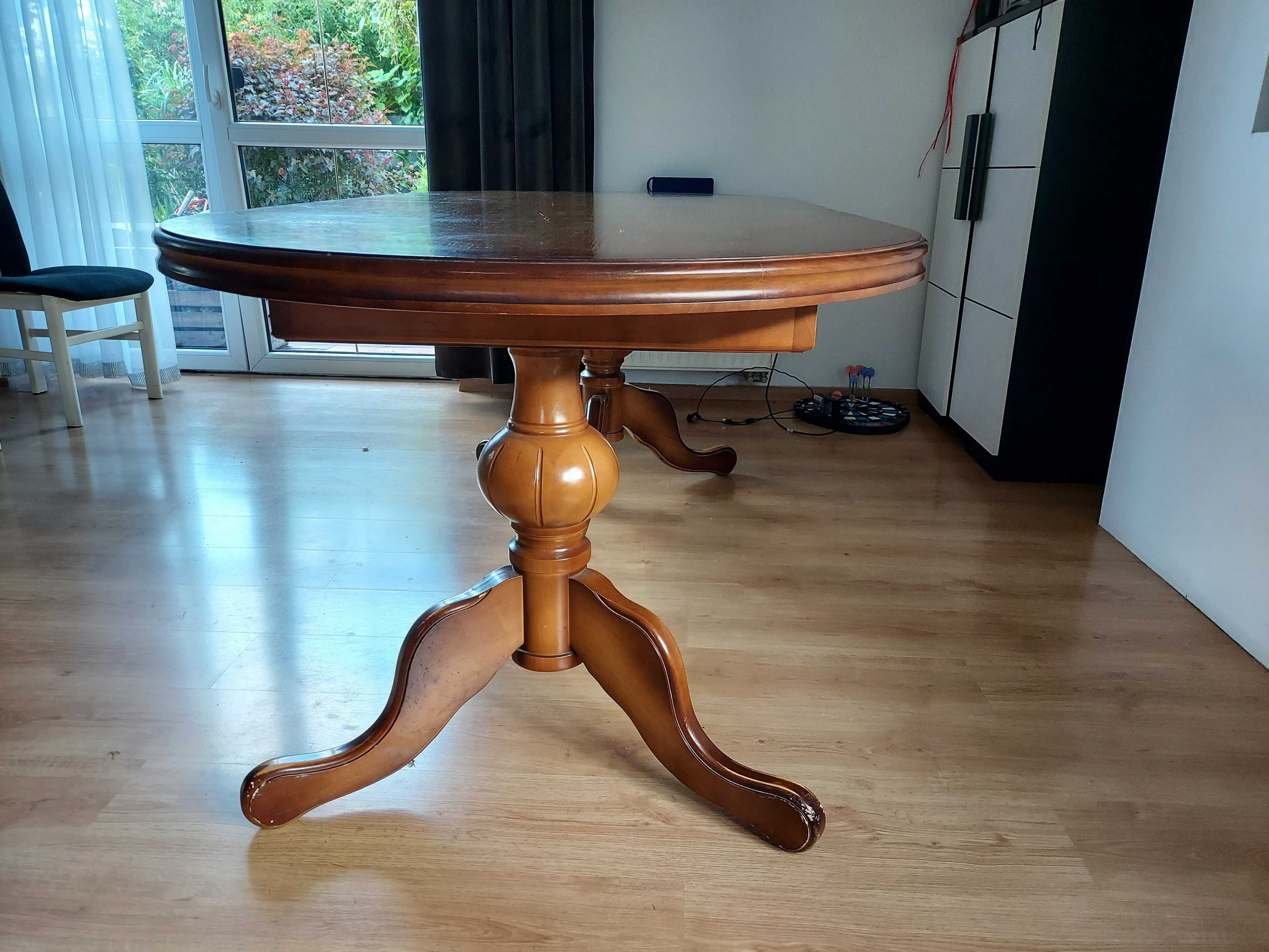 Duży stół rozkładany drewniany fornirowany
