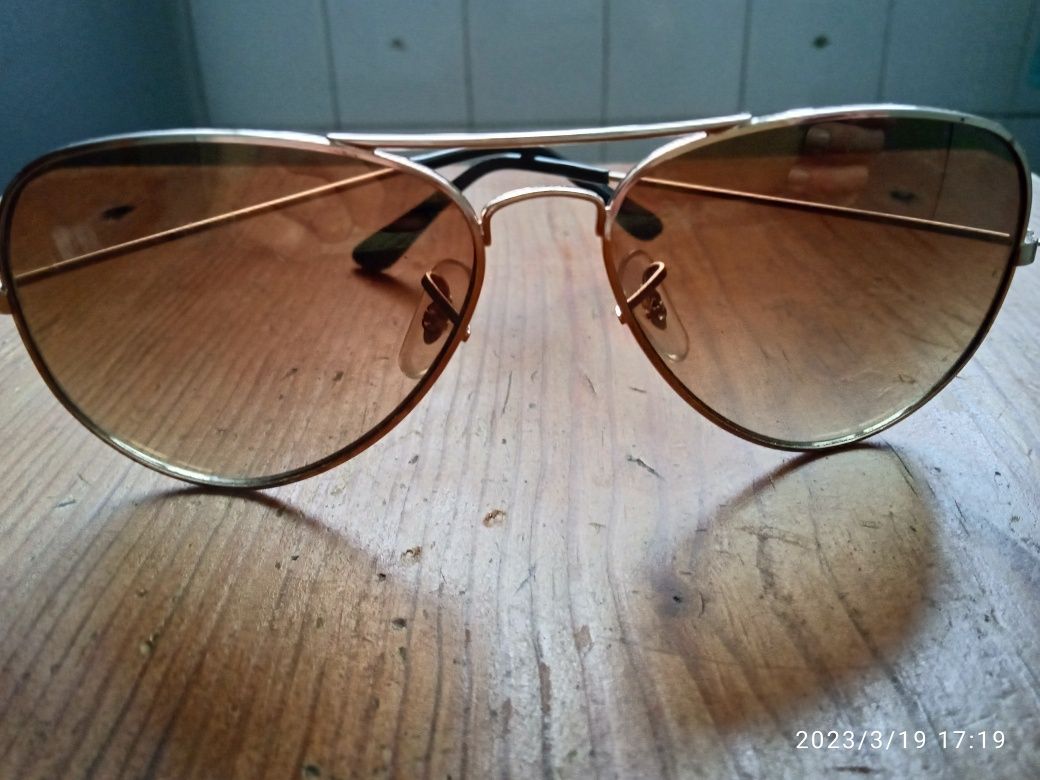 Солнцезащитные очки R-B Aviator Капли 3026 Золото Коричневые
