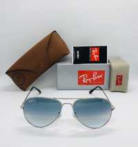 Солнцезащитные очки Ray Ban Aviator 3026 Silver-Blue Grade 62мм стекло