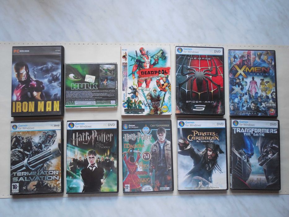 ПК игры. 10 шт. Harry Potter, Terminator, Pirates of Caribbean и др.