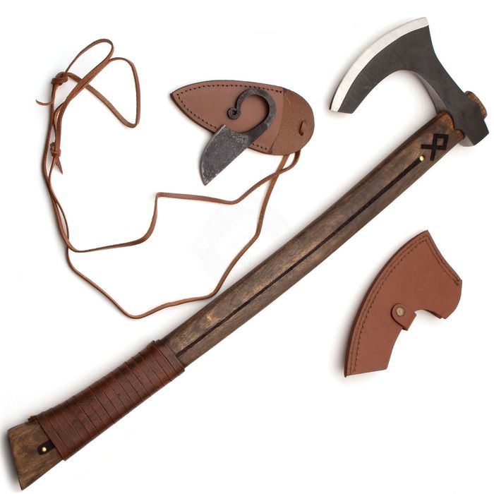 Zestaw brodatych toporów wikingów Othala