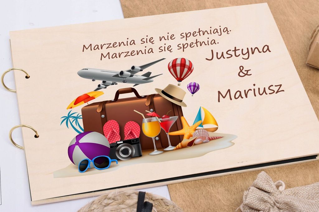 Personalizowany fotoalbum prezent zdjęcia z podróży wakacji pamiątka