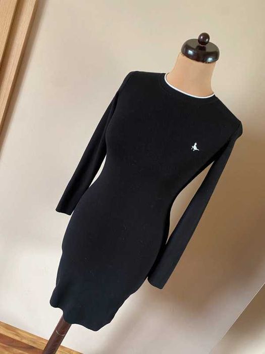 Jack wills xs s sukienka sweter czarna dopasowana midi