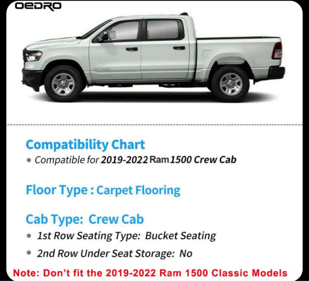 Dodge Ram Dywaniki gumowe USA