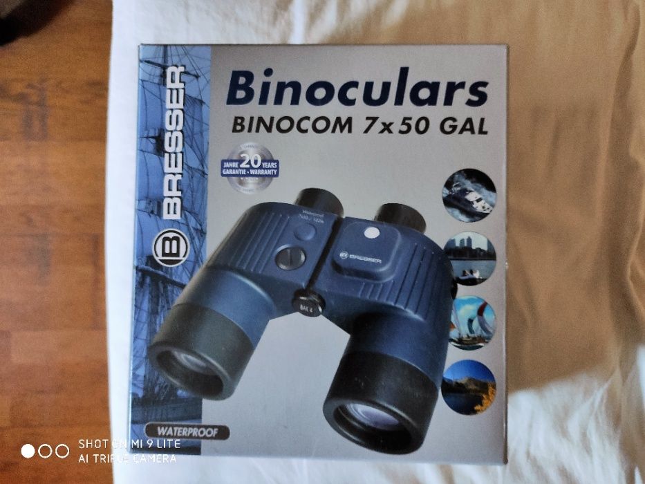 Binóculos: Bresser Binocon 7x50 c/Bússola p/Náutica/Caça