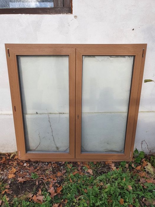 Okna 148x142 brąz dwuskrzydłowe DOWÓZ CAŁY KRAJ