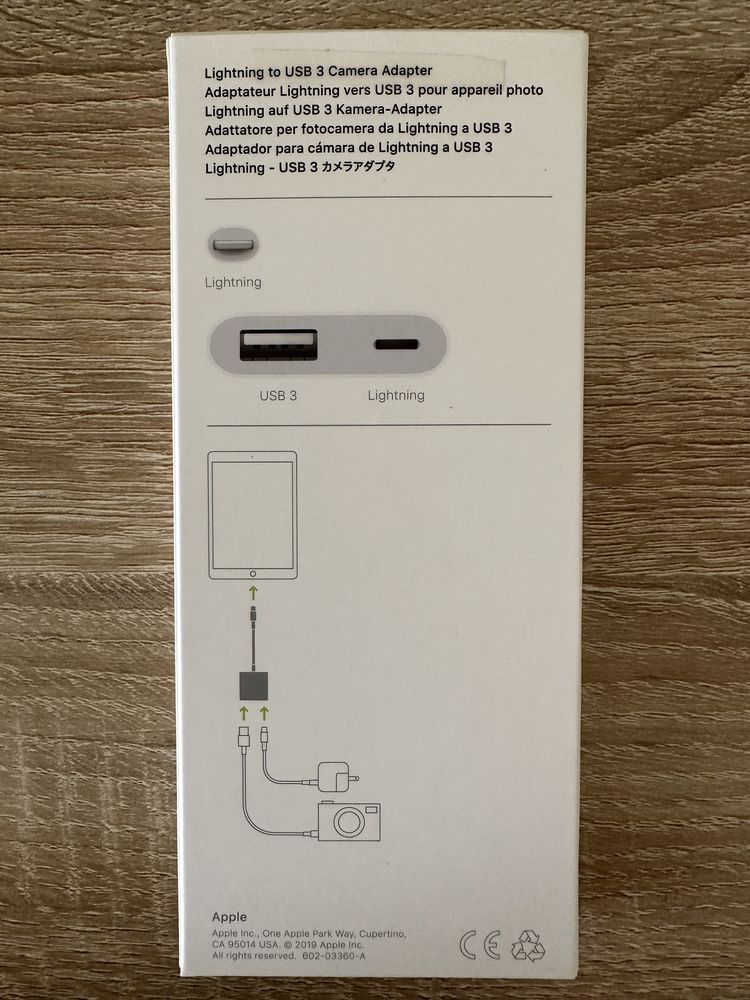 Adaptador de câmara Lightning para USB 3