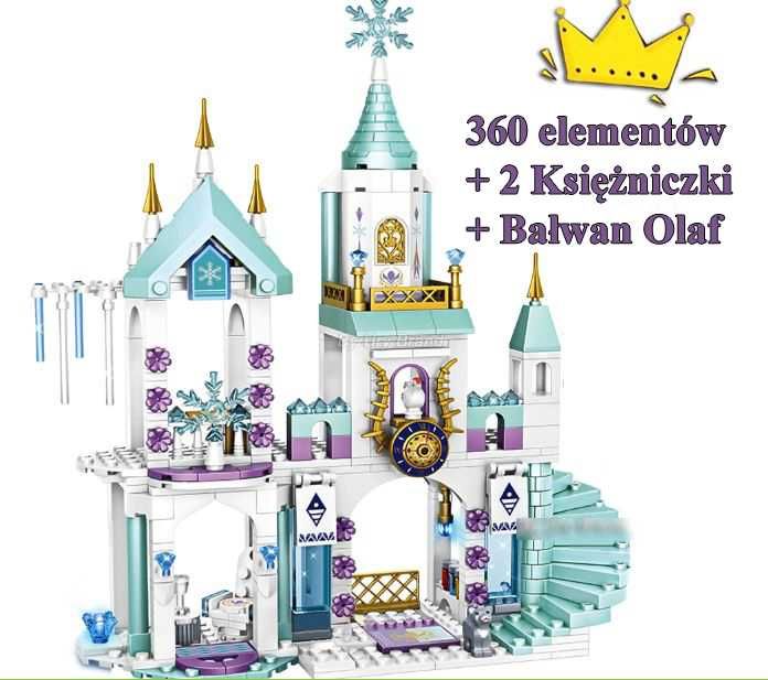 Klocki Elsa Kraina Lodu Zamek Pałac Lodowy 360 ele jak klocki lego