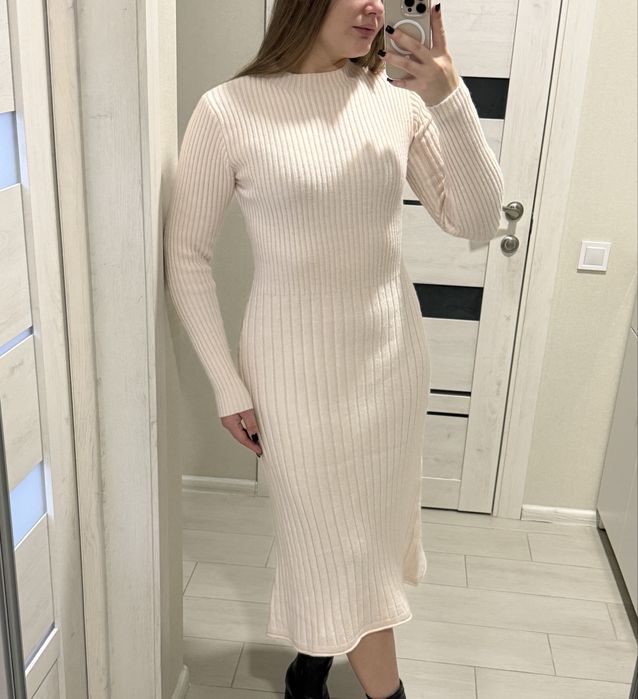 Сукня Тепла Вʼязана Бежева S-M Довга Shein