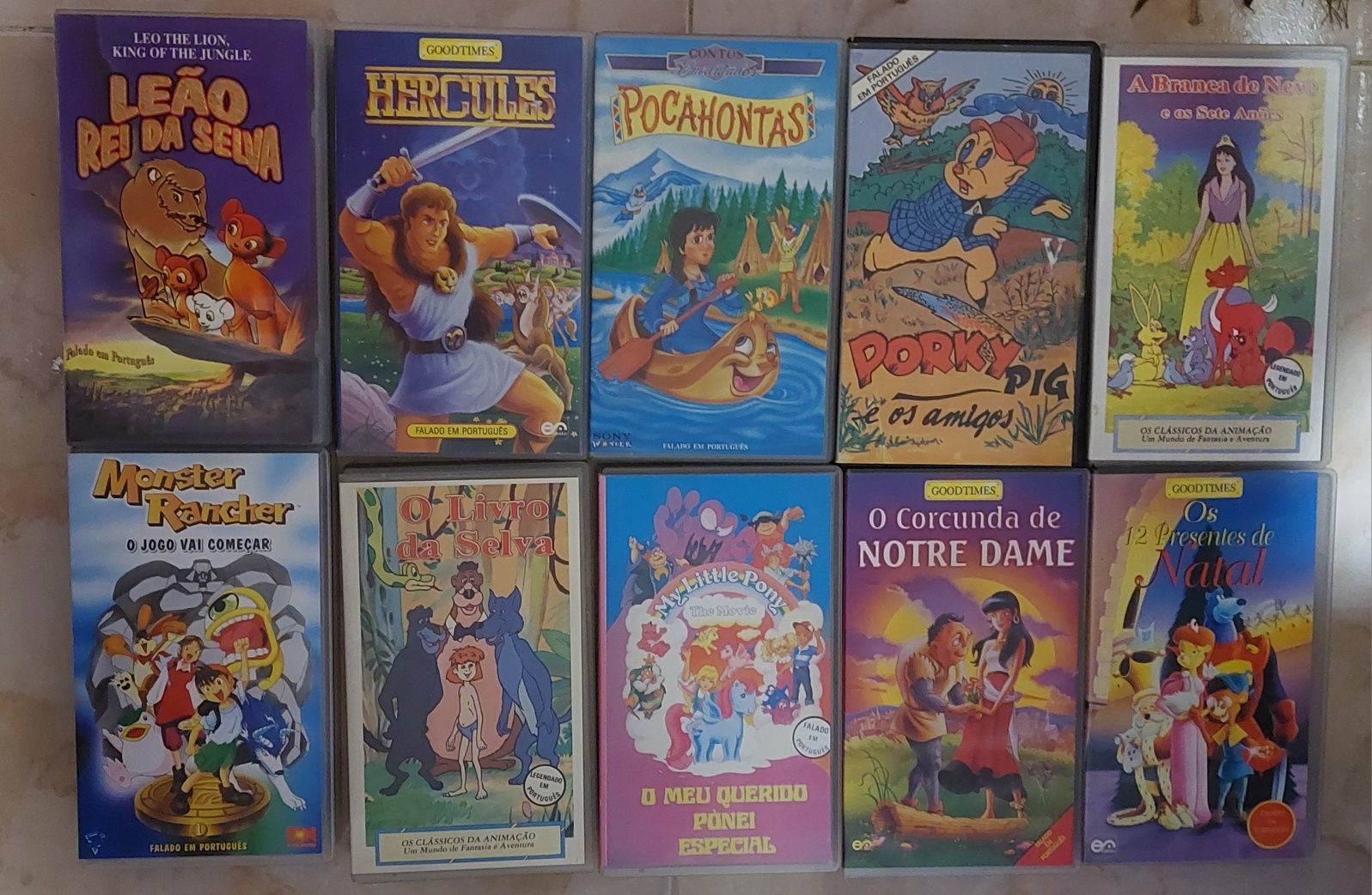 Cassetes VHS desenhos animados