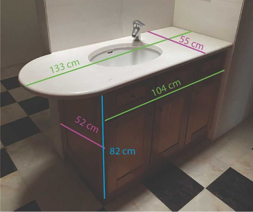 Movel de casa de banho com lavatório sanitana