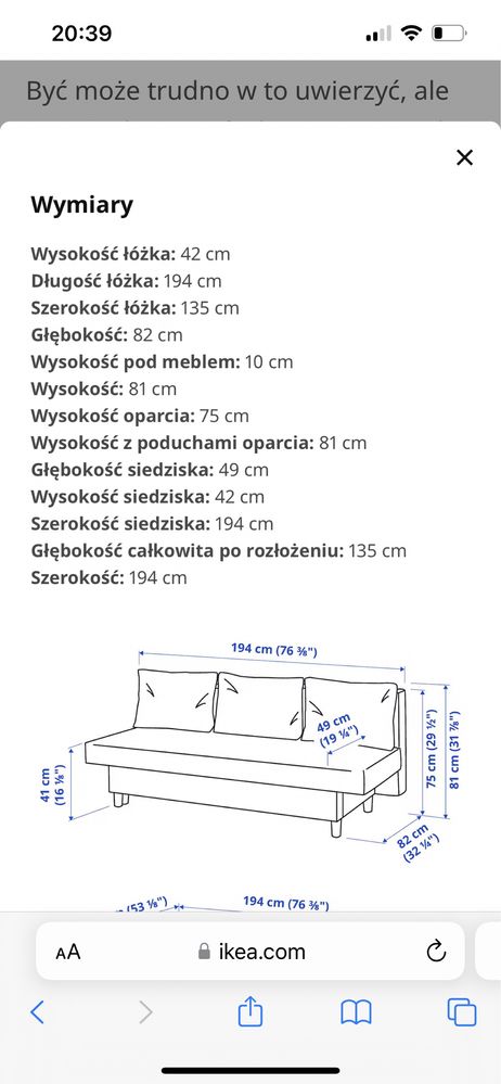 Rozkładana sofa 3-osobowa