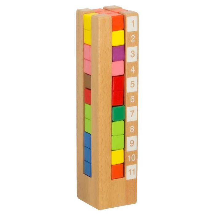 Drewniane Klocki Edukacyjne Montessori Kolorowa Układanka Drewniana 3+