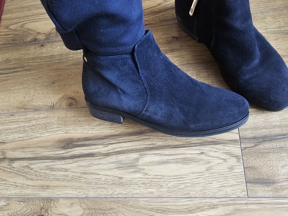 Botki Tommy Hilfiger 38 skóra naturalna zamsz