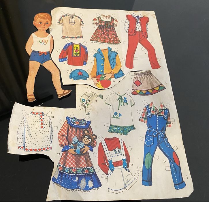 Бумажная кукла паперова лялька старая советская винтаж Ссср