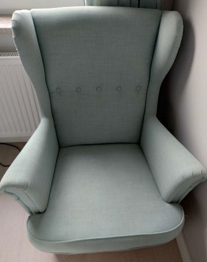 Fotel uszak turkusowy