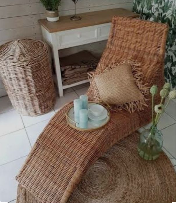 Fotel , leżanka rattanowo - wiklinowa Ikea Karlskrona