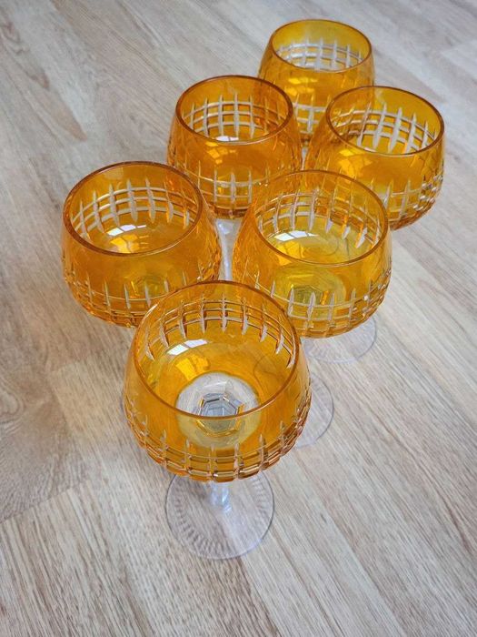 Хрустальные цветные фужеры ГДР