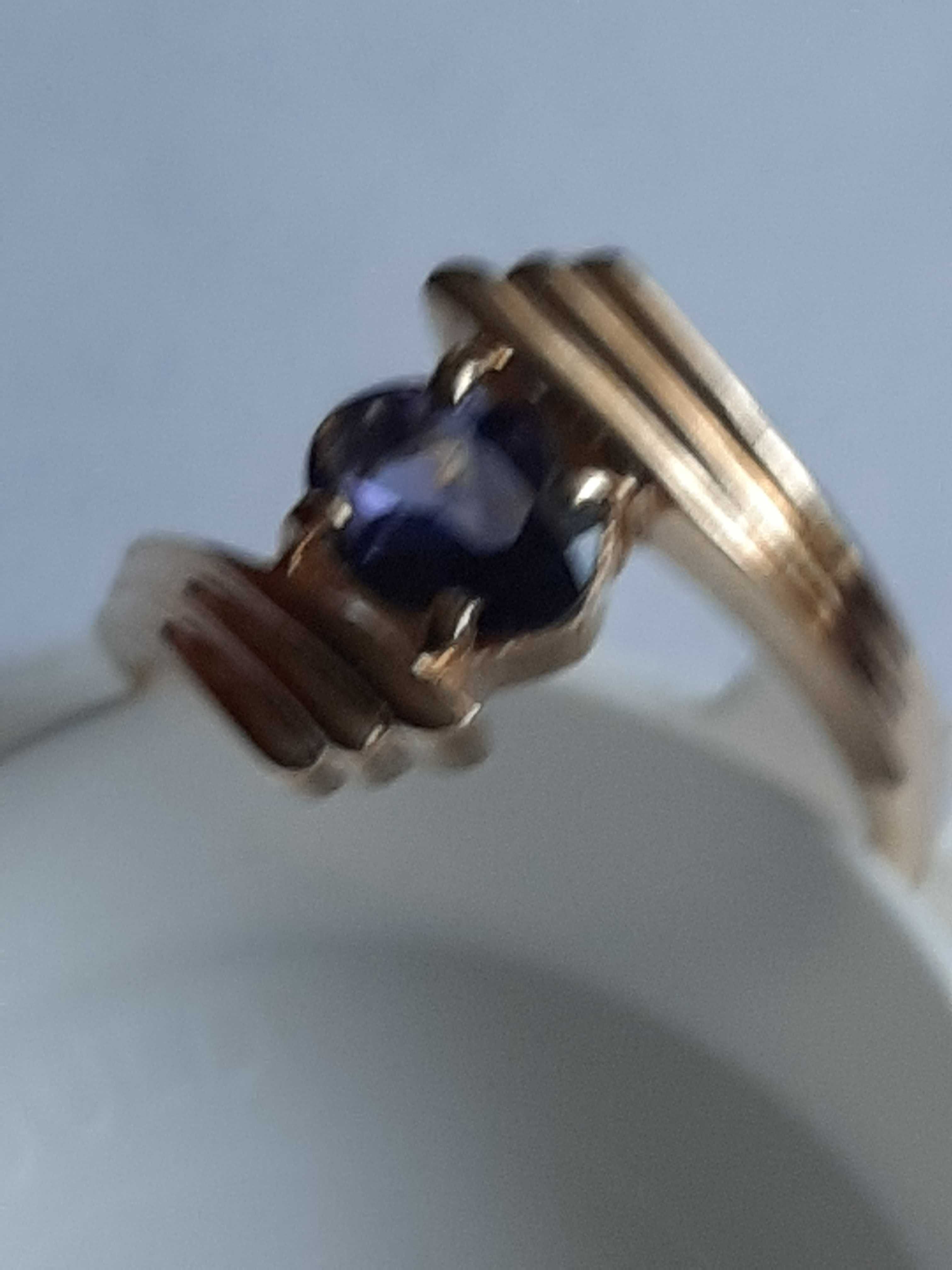 Pierścionek Damski Żółte Złoto 585 (14k) Duży Tanzanite