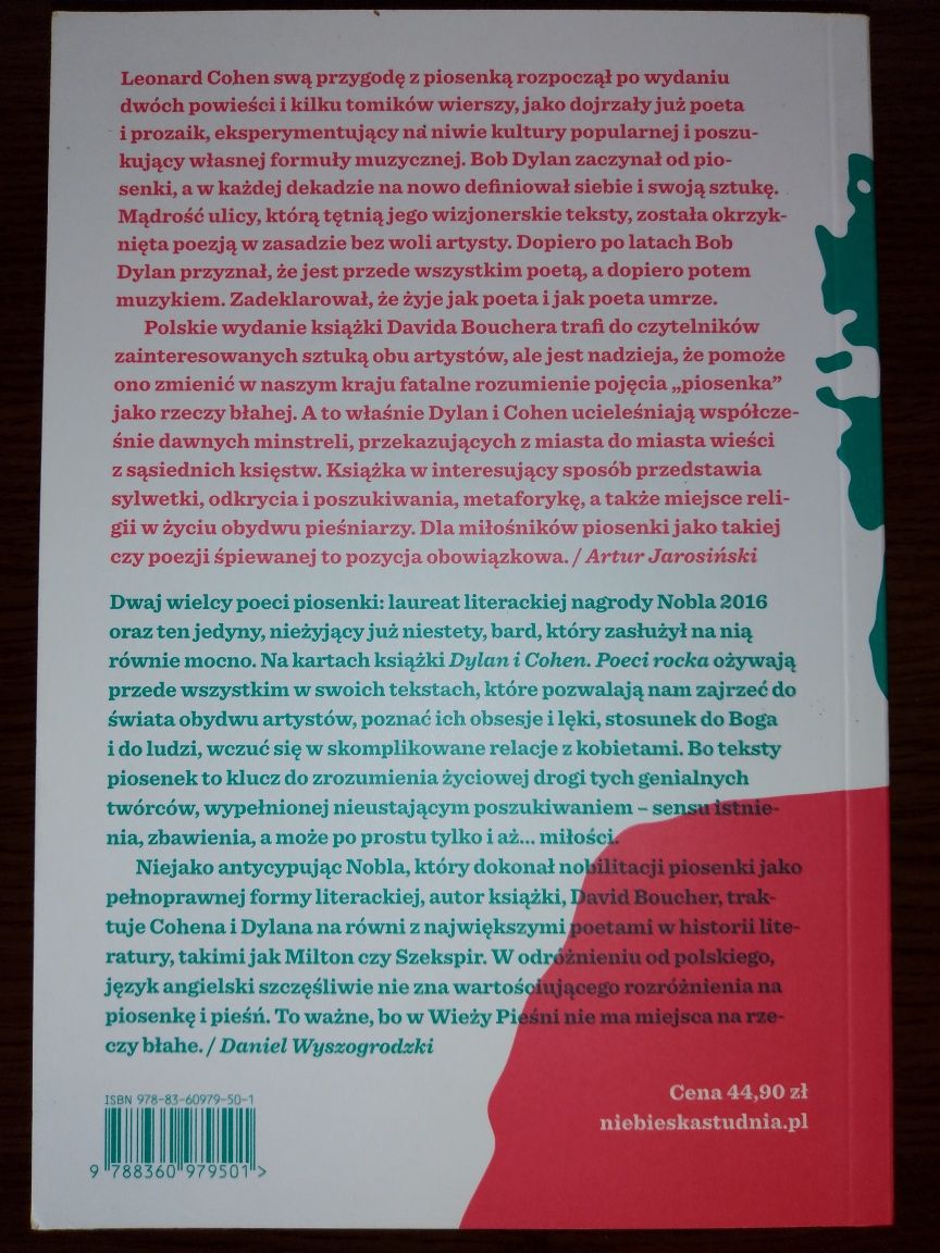 Dylan i Cohen poeci rocka - David Boucher