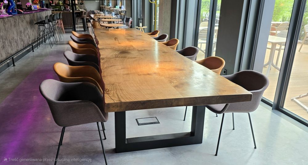 Stół konferencyjny dębowy nard spotkan biznesowych zarządu negocjacji