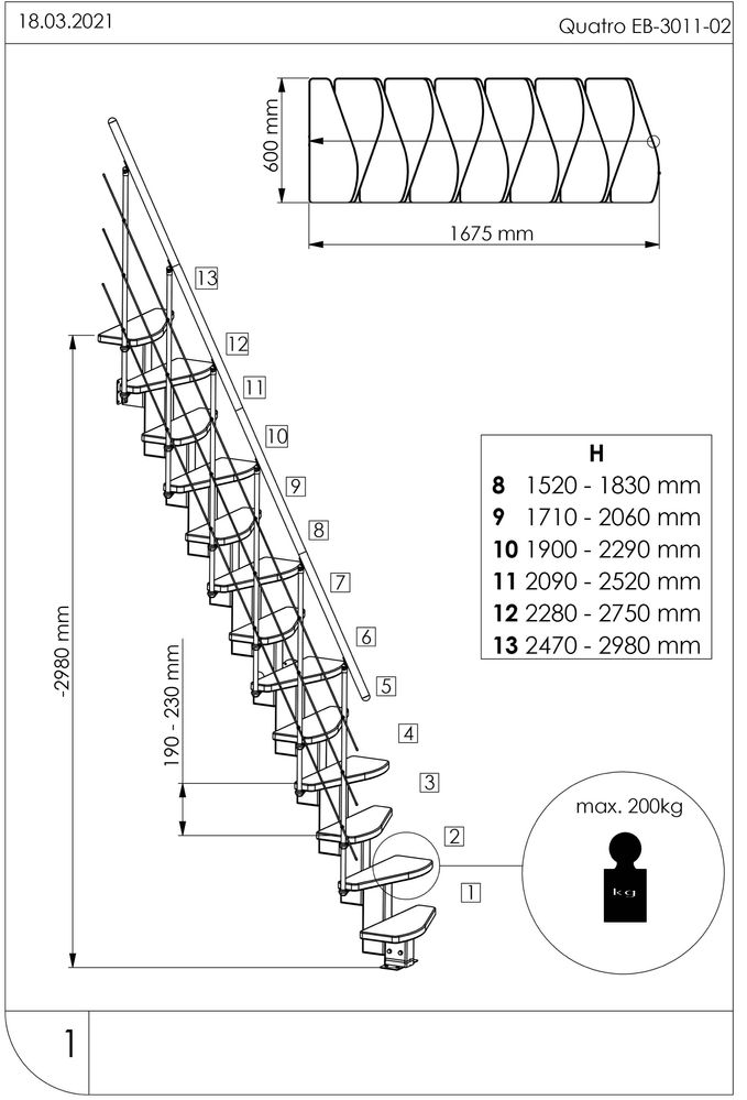 Schody modułowe Minka Quatro
