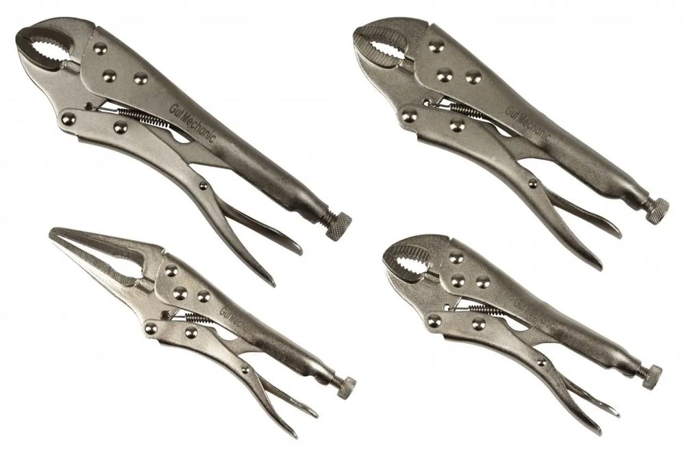 Набір щипців (кліщів) затискних з фіксатором GUT Mechanic 4шт