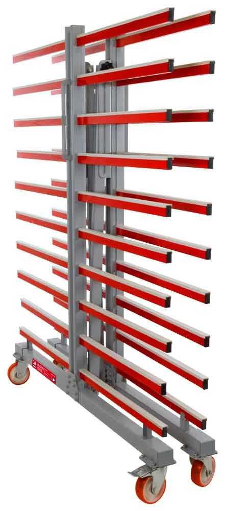 Dwustronny rozciągany wózek lakierniczy regał 20 półek 900kg kółka