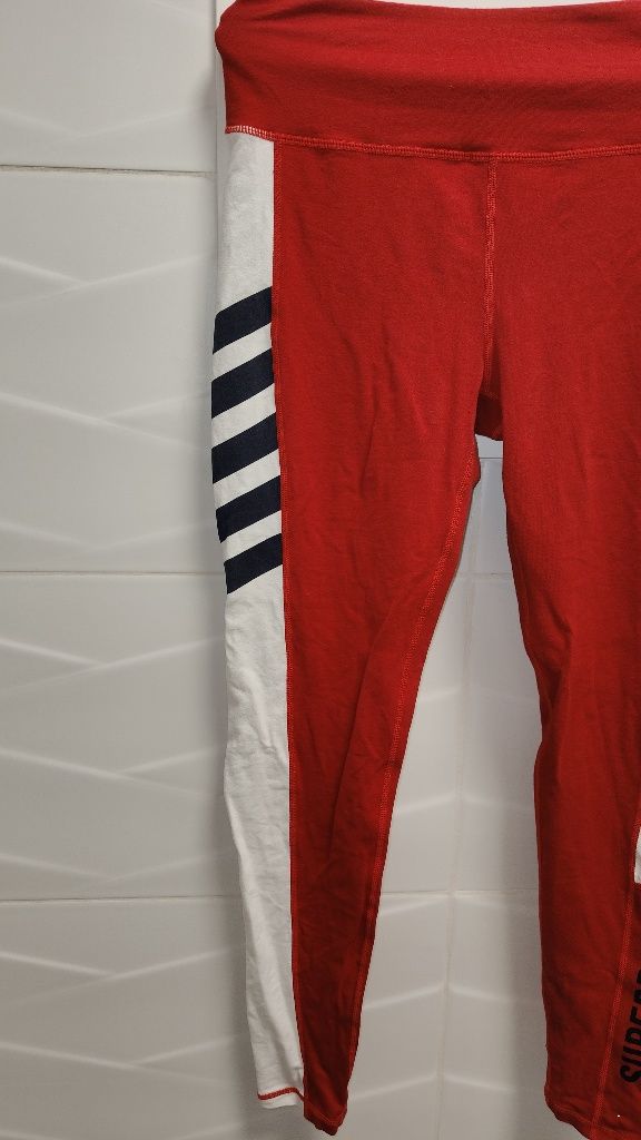 Getry legginsy Superdry r. 12 / L dresy czerwone
