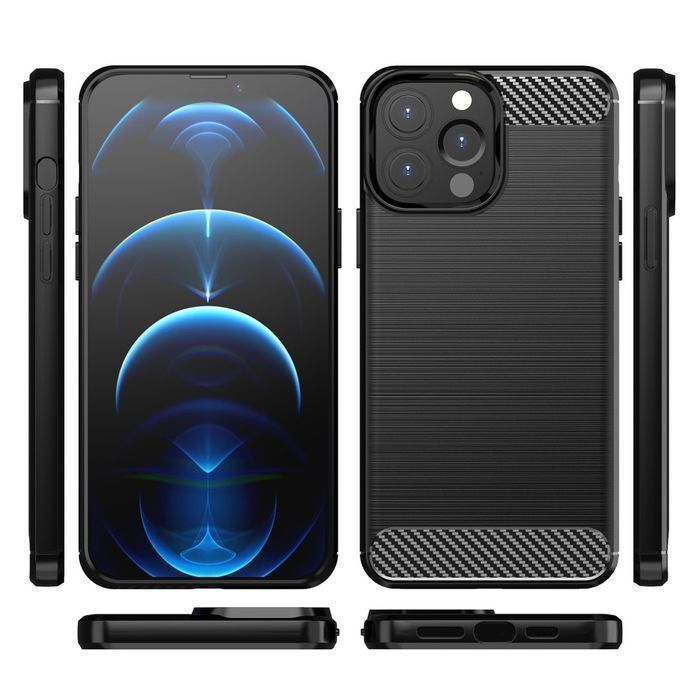 Carbon Case Elastyczne Etui Pokrowiec Iphone 13 Pro Czarny