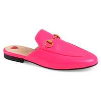 Gucci Neon Pink Leather Loafers 37
