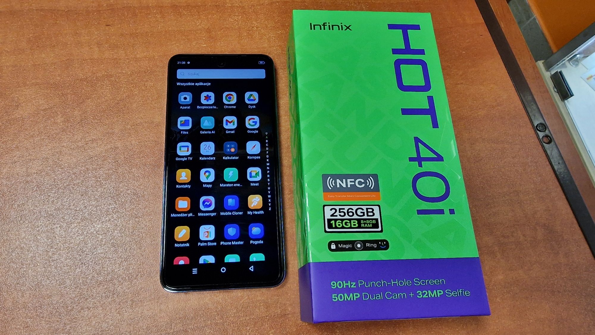 Infinix Hot 40i Dual Sim 256GB/8GB RAM niebieski, jak nowy, gwarancja