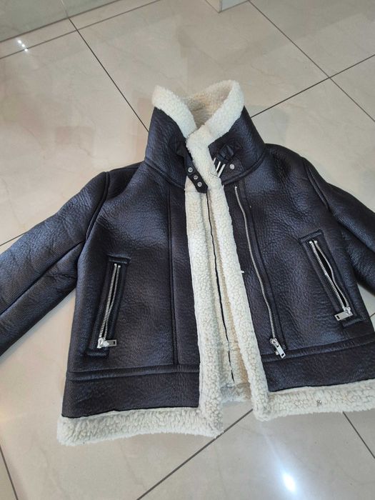 Kurtka kożuszek  ramoneska eco skóra house 34 xs czarna