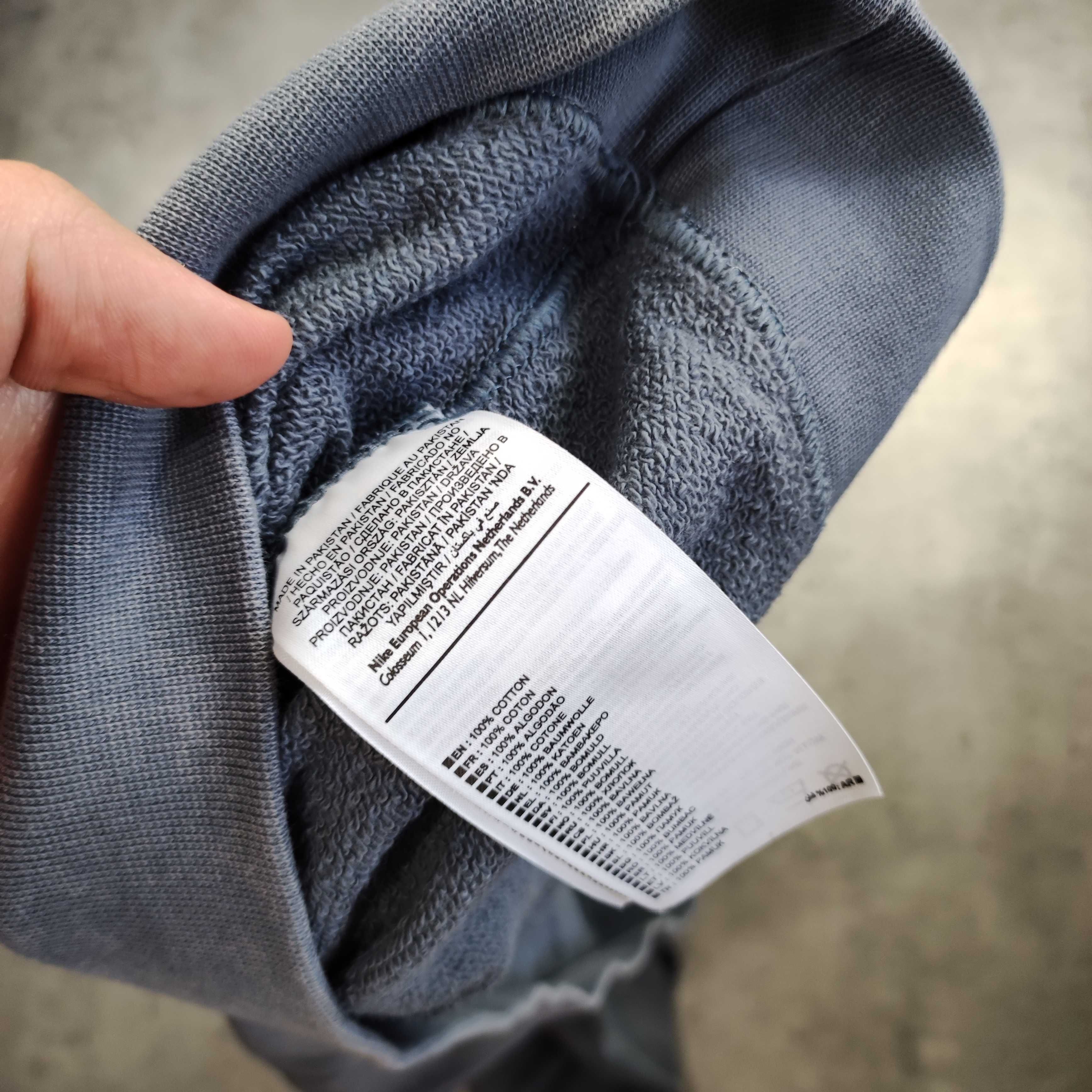 MĘSKA Bluza Nike Duże Logo Szara Tie Dye Bawełniana Crewneck NIKE