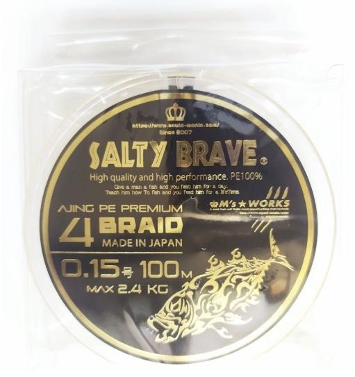 Шнур Squid Mania Salty Brave Ajing PE Premium 4 #0.1 , #0.15