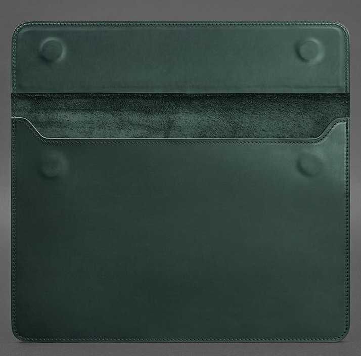 Темно зеленый чехол для MACBOOK AIR/PRO 13'', конверт, кожаный