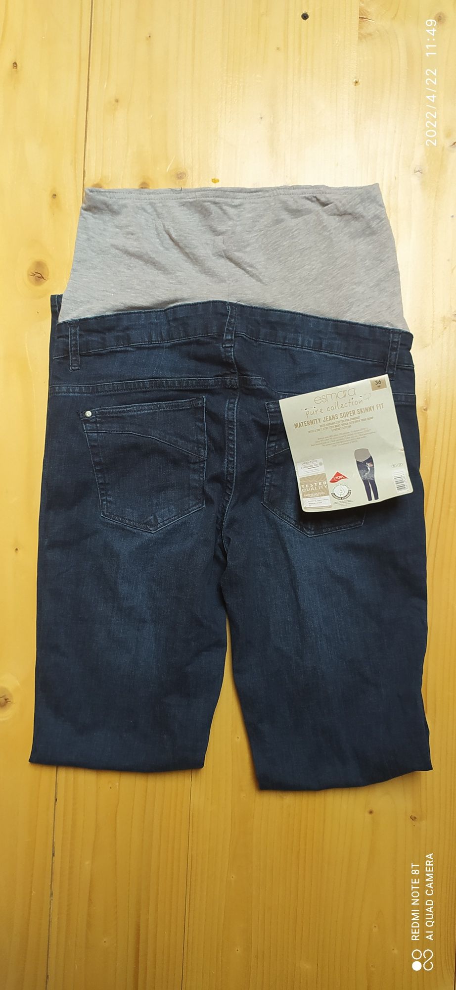 Spodnie jeansowe ciążowe biobawełna r 36