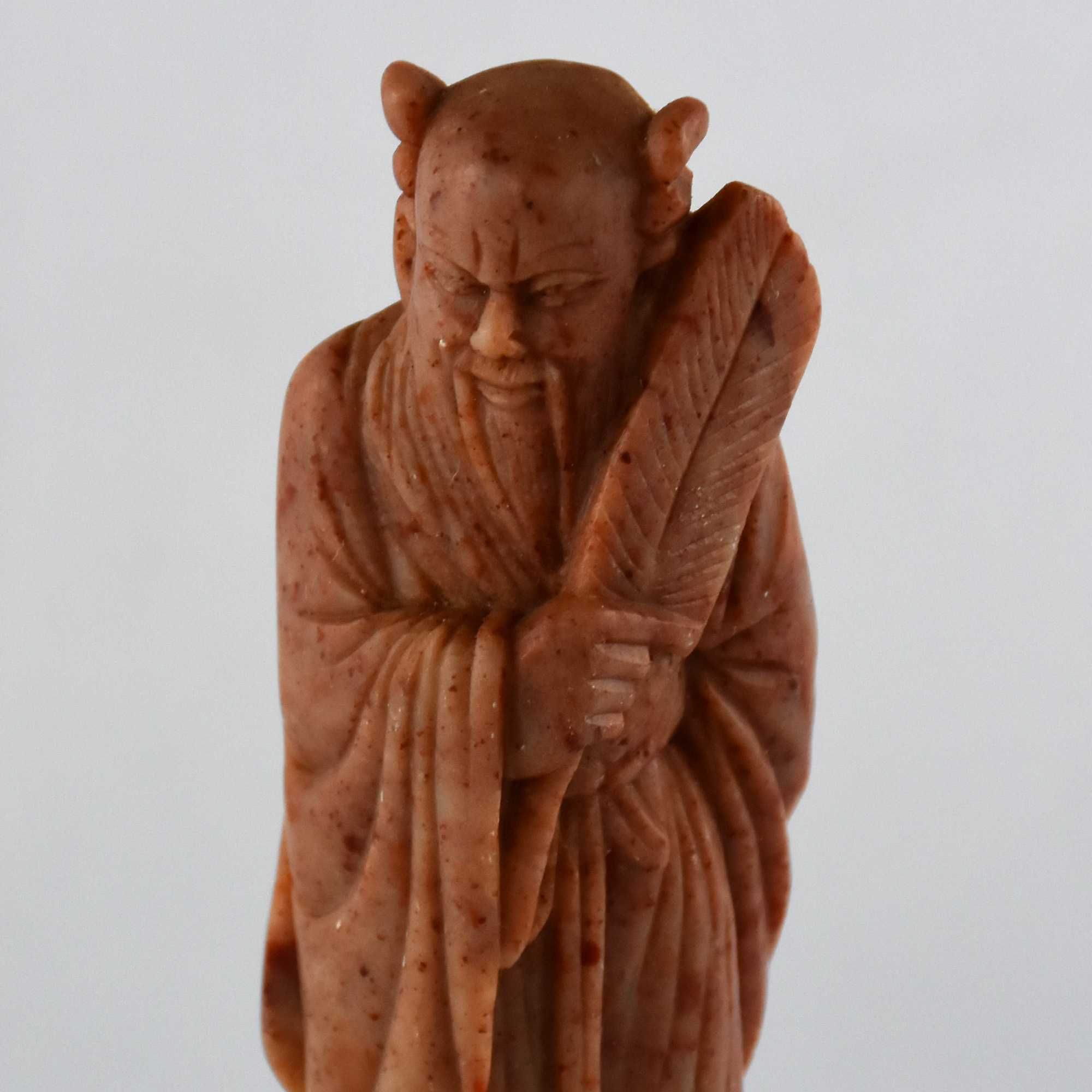 Figura de Imortal, Ancião, Sábio, China, Pedra de Sabão, Circa 1900