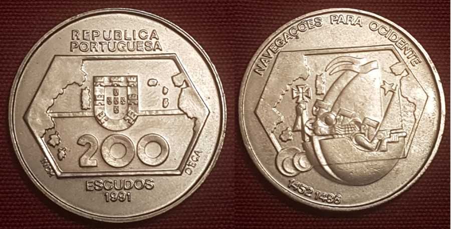 lote de moedas de 200 escudos