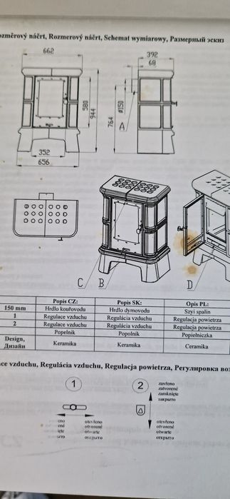 Piec, kominek kaflowy 7kw