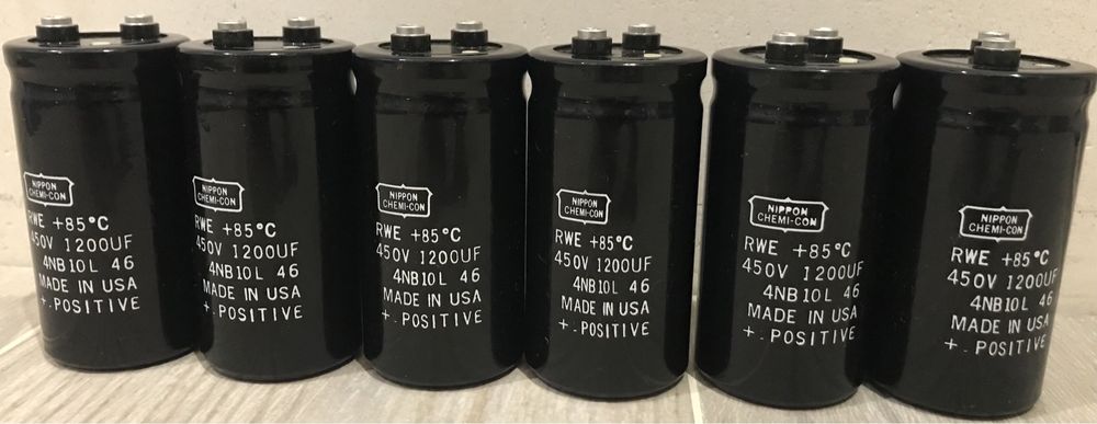 10 Kondensatorów  audio Nippon Chemi-Con - 1200uF/450v Cary CAD-300PB