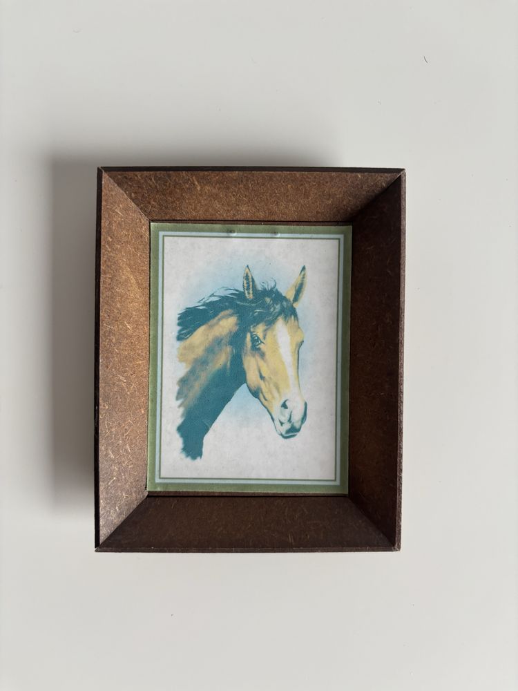Obraz obrazek z koniem portret koń 8,5 cm x 11 cm