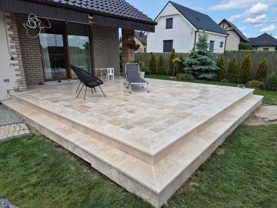 Trawertyn Classic Ivory Silver Ash Noce Scabos stopień płytka komplet