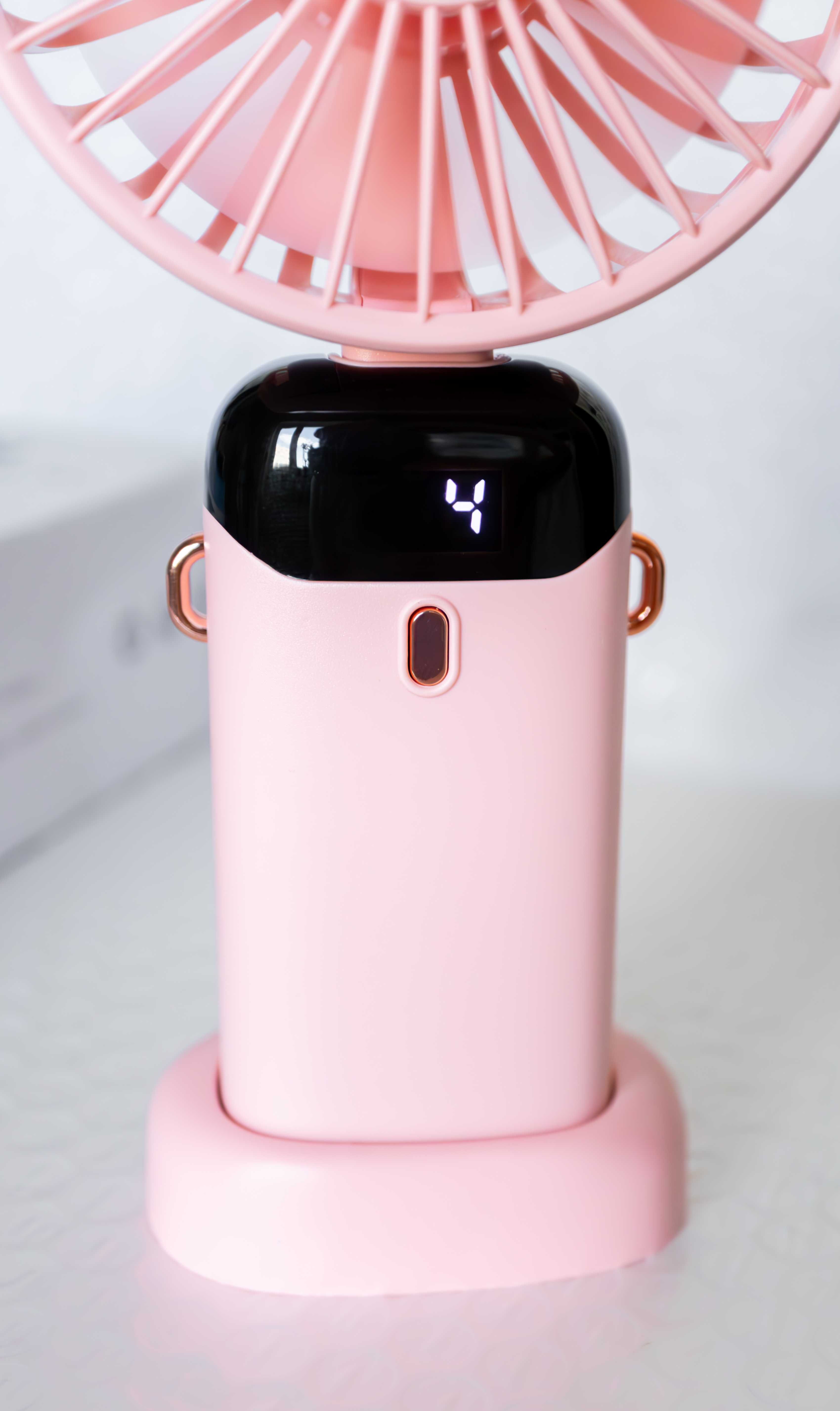 Портативний USB-вентилятор з акумулятором 1800 mAh, тримач для телеф.