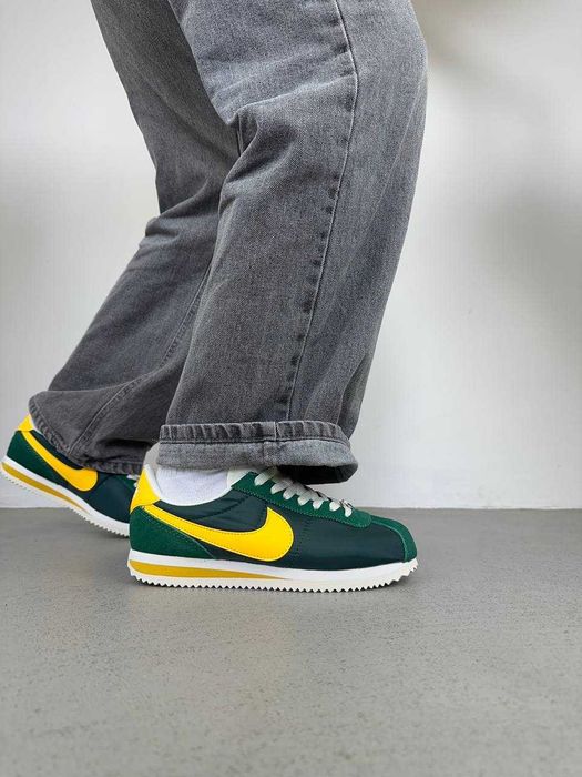 Чоловічі кросівки Nike Cortez зелений з жовтим ТОП НОВИЗНА
